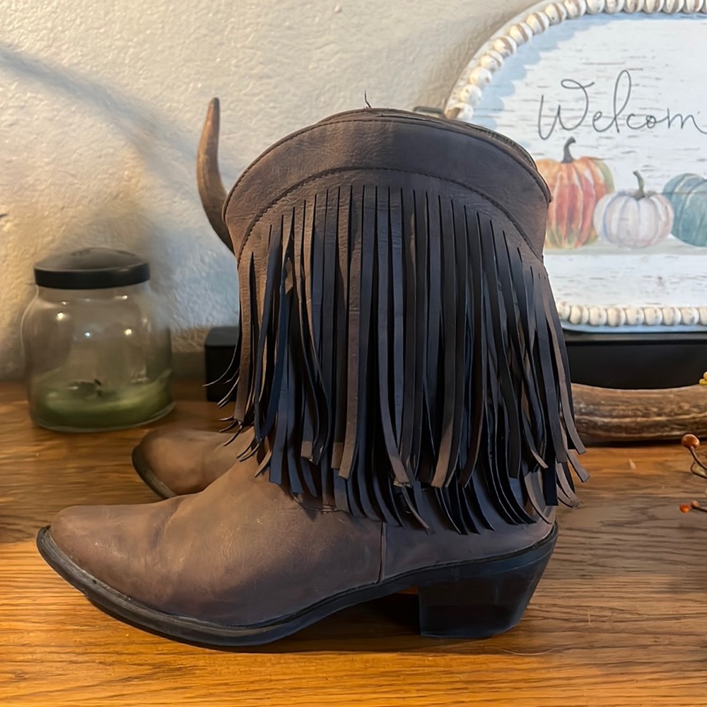 Roper fringe booties
